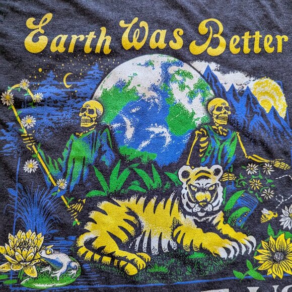 Dark Gray Graphic T-shirt, "Earth Was Better Without Us", M - Picture 2 of 9